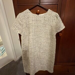 Ann Taylor Black and Cream Tweed Dress